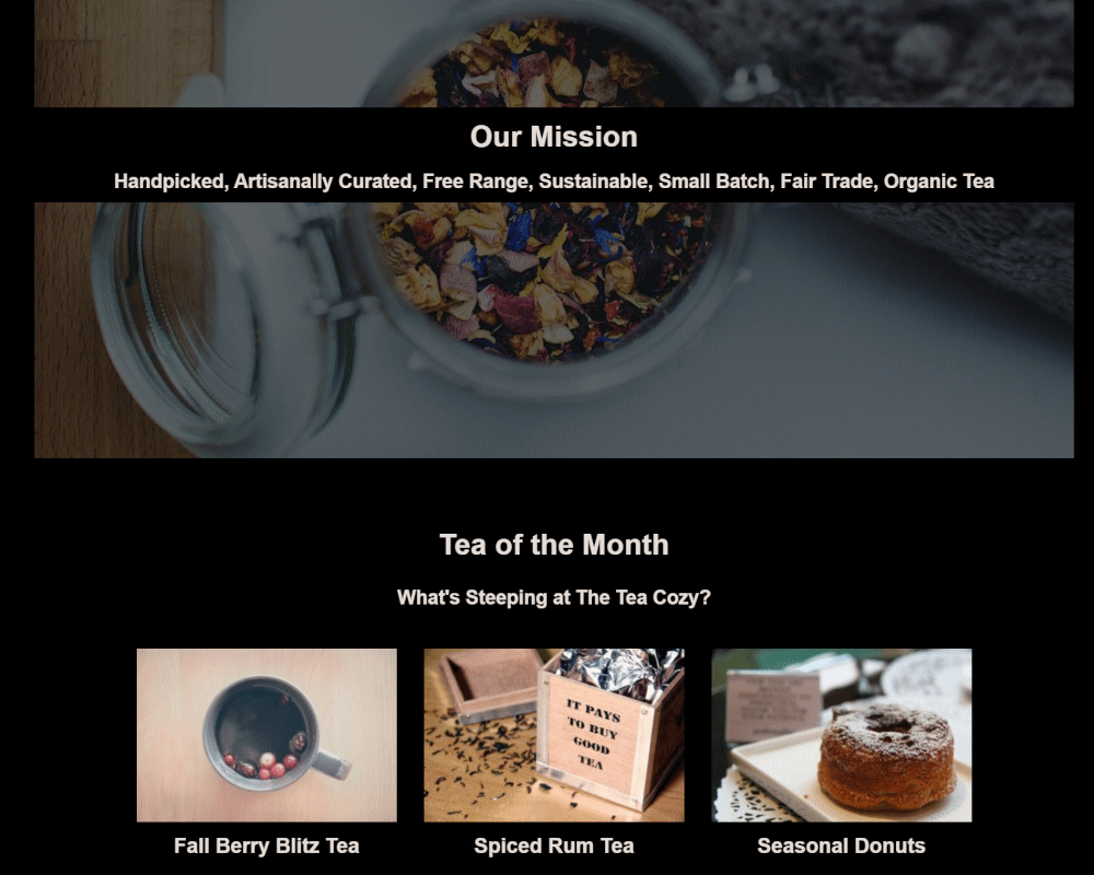 Tea Cozy Website Screenshot